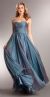 Shirred Bust Long Formal Bridesmaid Dress with Rhinestones in Teal